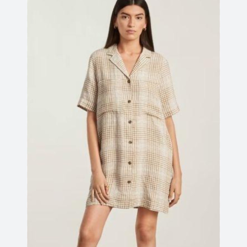 Everlane linen workwear button up dress